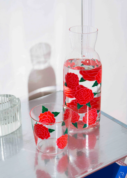 Rose Jar & Glass