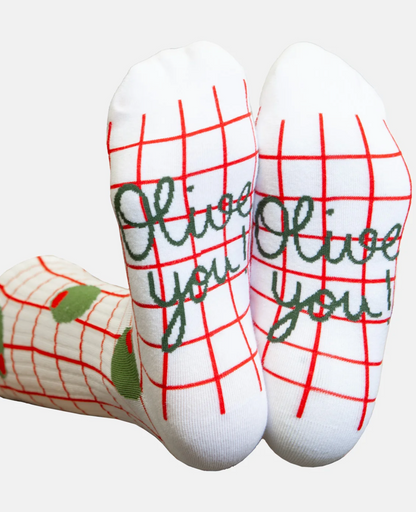 Olive Flat Socks