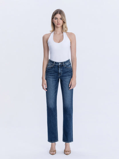 High Rise Straight Denim