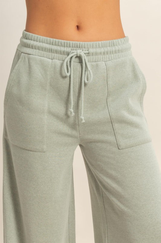 French Terry Wide Leg Pant
