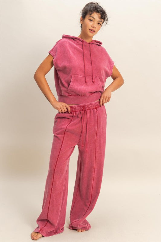 French Terry Wide Leg Sweatpants