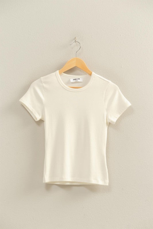 Mineral Washed Crewneck Short Sleeve Top
