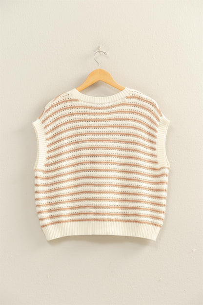 Striped Sleeveless Crewneck Top