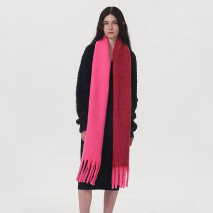 WARM TWO-COLOR MOHAIR SCARF