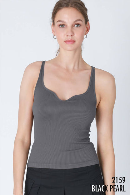 Ribbed Sweetheart Tank Top