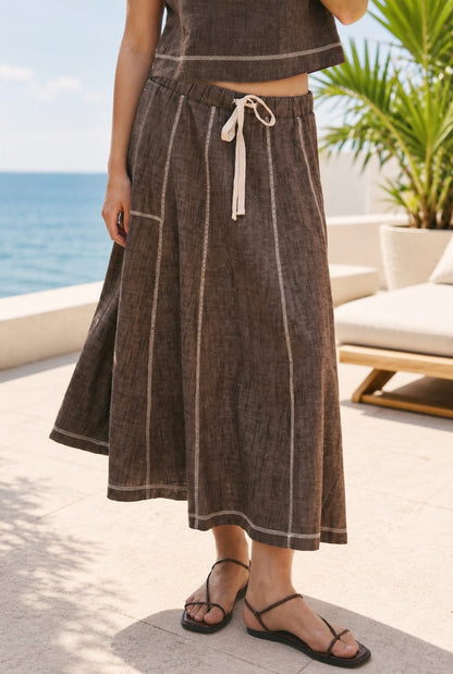 Linen Midi Skirt