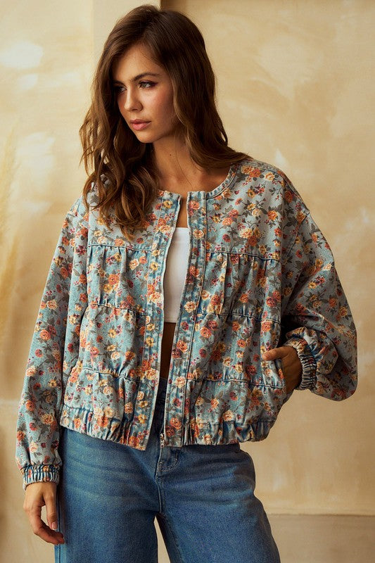 Washed Floral Jacket