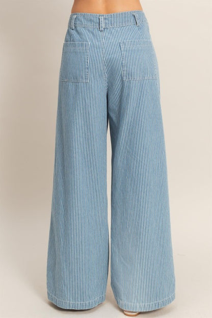 Pinstripe Zipper Front Pants