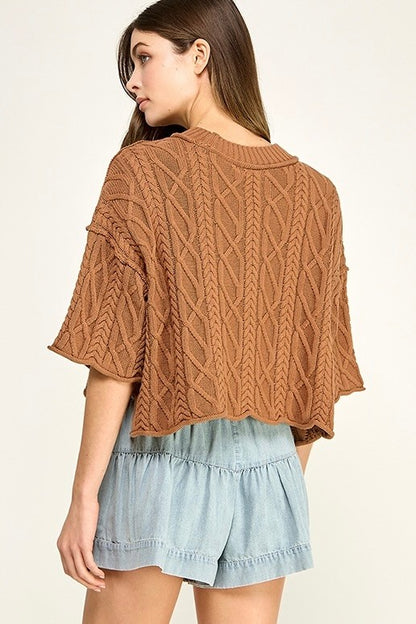 Cable Stitch Cotton Sweater