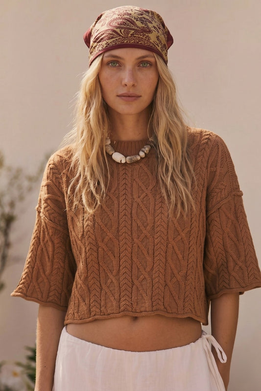 Cable Stitch Cotton Sweater