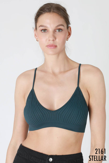 Ribbed V-Neck Bralette Stellar