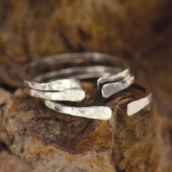 Sterling Silver Adjustable Hammered Ring